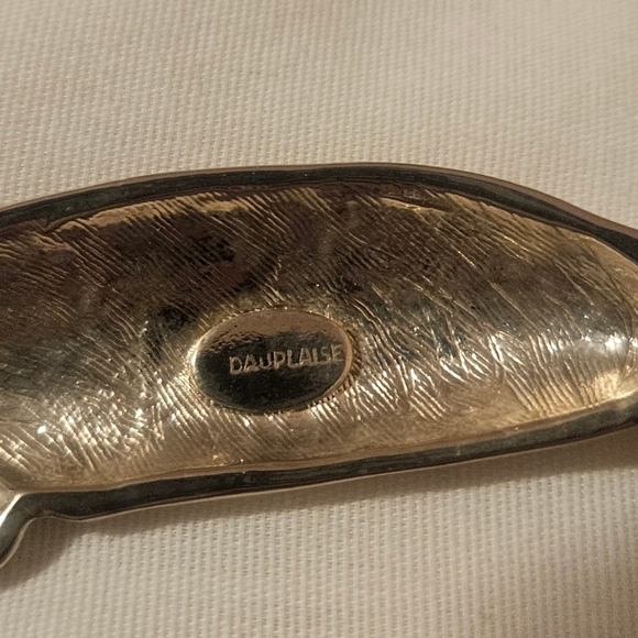 Carol Dauplaise Silver Tone Collar Necklace Shell Look Vintage 80s-90s EUC - Picture 3 of 4